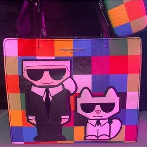 Karl Lagerfeld Paris Maybelle and Choupette patch Satchel  Multi Color